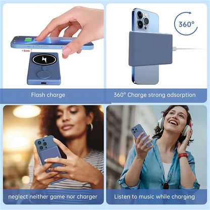 3 in 1 Slim 5000mAh Magnetic Wireless Power Bank