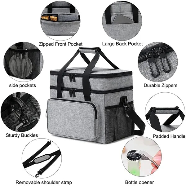 2 Layers Leakproof Insulated Cooler Bag
