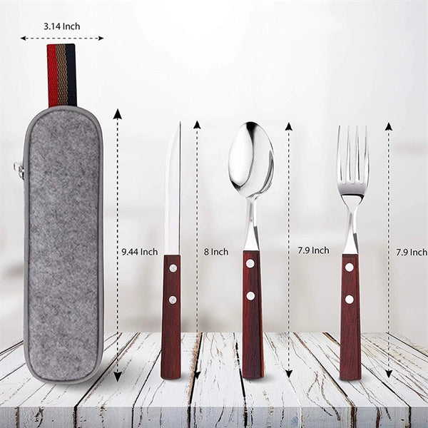 Stainless Steel Travel Utensil with Case