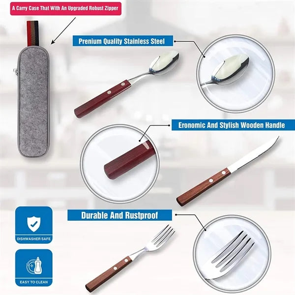 Stainless Steel Travel Utensil with Case