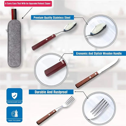 Stainless Steel Travel Utensil with Case