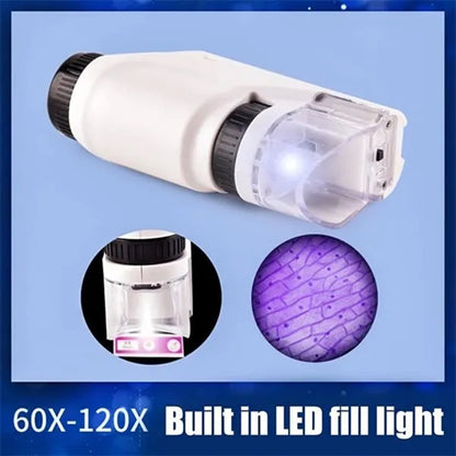 Portable Mini Microscope with LED Light