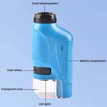 Portable Mini Microscope with LED Light
