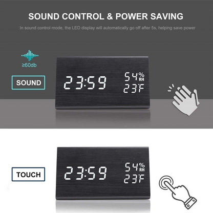Wooden Digital Alarm Clock with LED Time Display