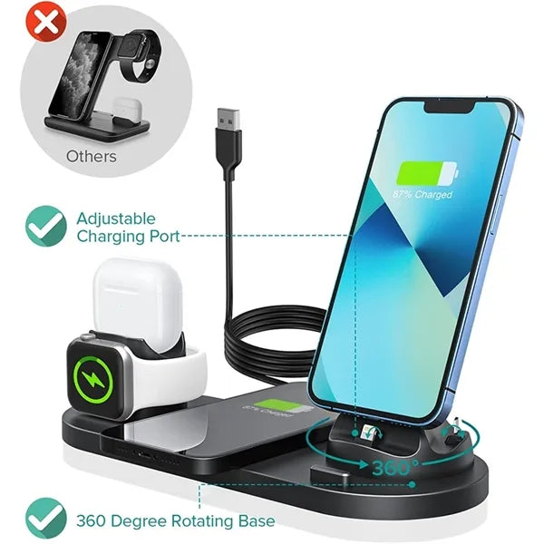 6 in 1 Multi-Function Wireless Charger Charging Station
