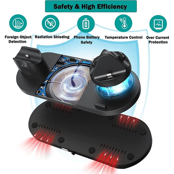 6 in 1 Multi-Function Wireless Charger Charging Station