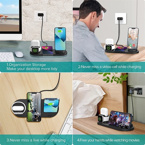 6 in 1 Multi-Function Wireless Charger Charging Station