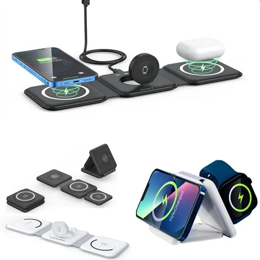 Magnetic Travel Wireless Charger 3 in 1 Charging Station