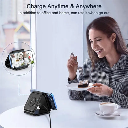 Magnetic Travel Wireless Charger 3 in 1 Charging Station