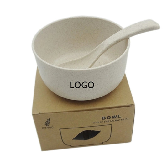 Wheat Straw Rice Bowl With Spoon