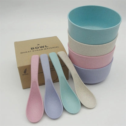 Wheat Straw Rice Bowl With Spoon