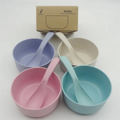 Wheat Straw Rice Bowl With Spoon