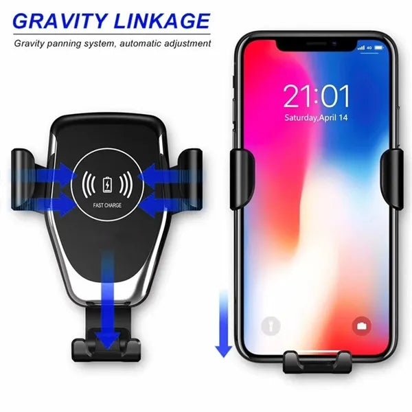 2 In 1 Car Phone Holder Mount Wireless Charger