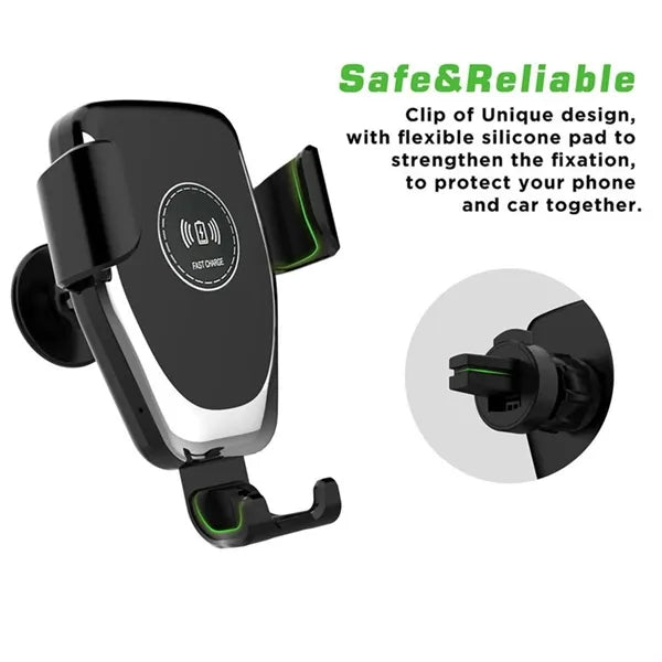 2 In 1 Car Phone Holder Mount Wireless Charger