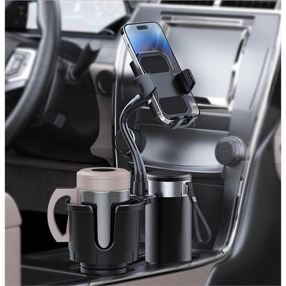 2 in 1 Adjustable Car Cup Holder Expander with Phone Mount