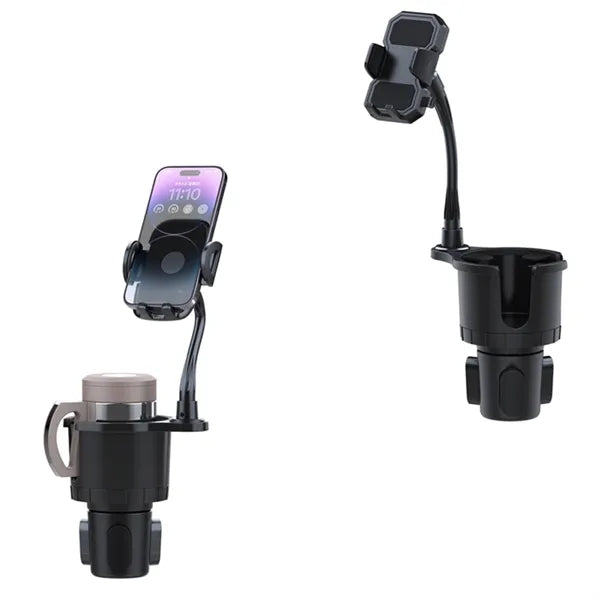 2 in 1 Adjustable Car Cup Holder Expander with Phone Mount