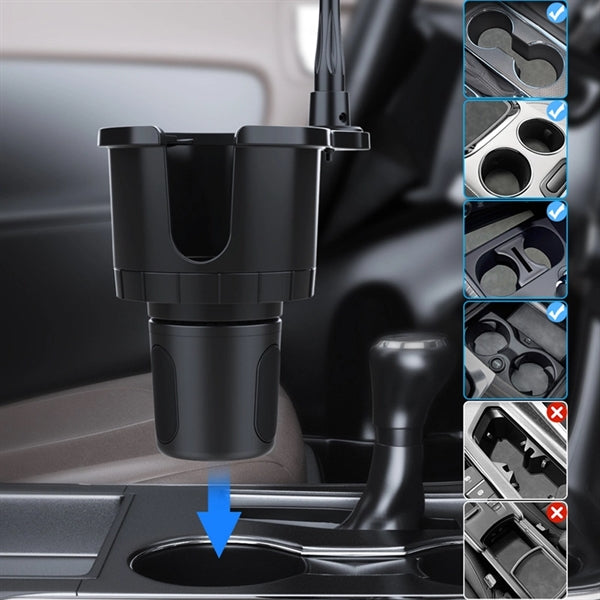 2 in 1 Adjustable Car Cup Holder Expander with Phone Mount