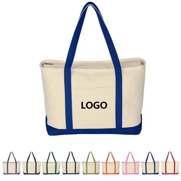 Large Canvas Boat Tote Bag
