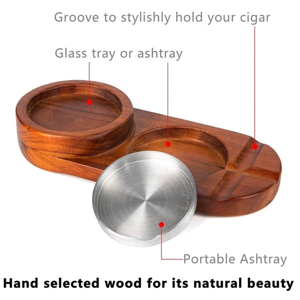 Whiskey Glass Tray And Cigar Ashtray Coaster