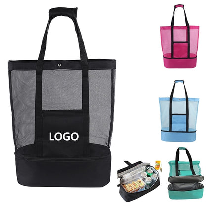Mesh Beach Tote Cooler Bag