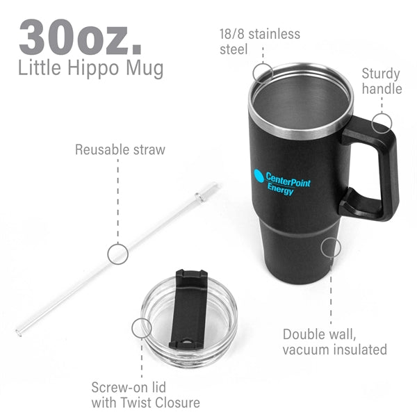 Little Hippo Mug & Straw Lid w/ Twist Closure - 30oz.