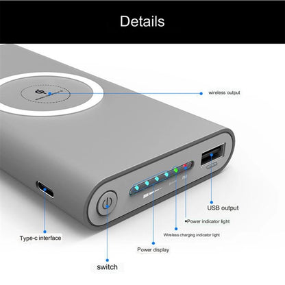 3 In 1 Ultra-Thin Power Bank With Wireless Charging