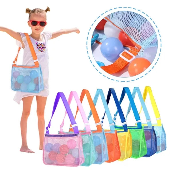 Kids Adjustable Straps Beach Toy Mesh Bag