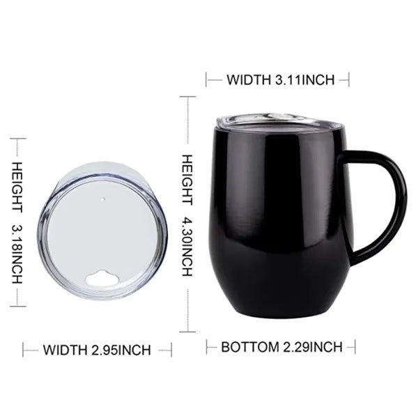 12OZ Stainless Steel Double Wall Mugs with Handle