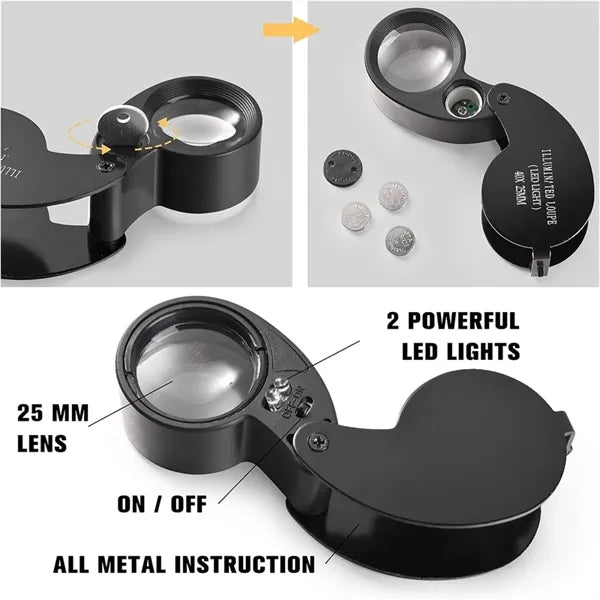 40X Magnification Loupe Jewelry Magnifier
