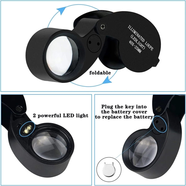 40X Magnification Loupe Jewelry Magnifier