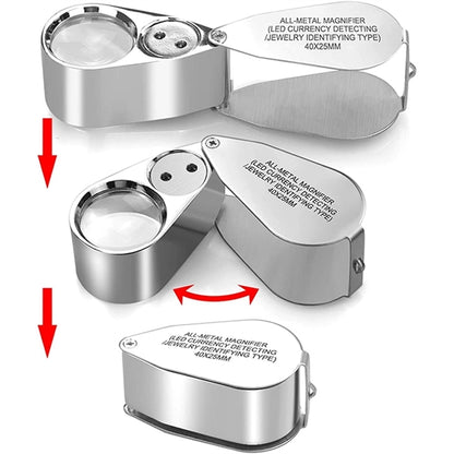 40X Jewelers Loupe Magnifier Magnifying Glasses