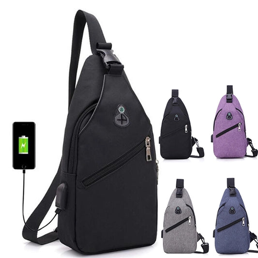 Waterproof Crossbody Backpack With USB Charging Port