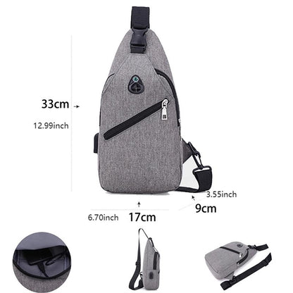 Waterproof Crossbody Backpack With USB Charging Port