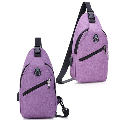 Waterproof Crossbody Backpack With USB Charging Port