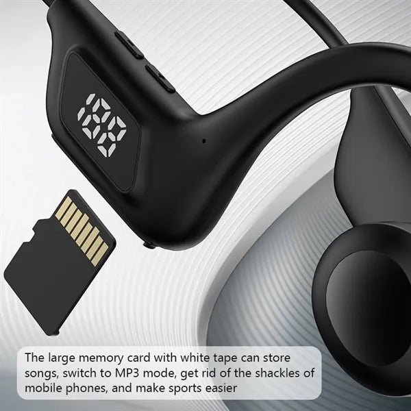 Bone Conduction Wireless Bluetooth Headset with LED Display