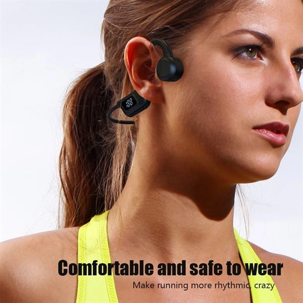 Bone Conduction Wireless Bluetooth Headset with LED Display