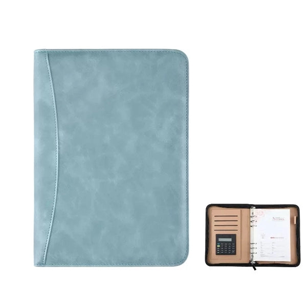 PU Leather Business Portfolio Notebook with Calculator