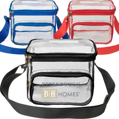 Clear Lunch Bag with Shoulder Strap (9"x8"x6")