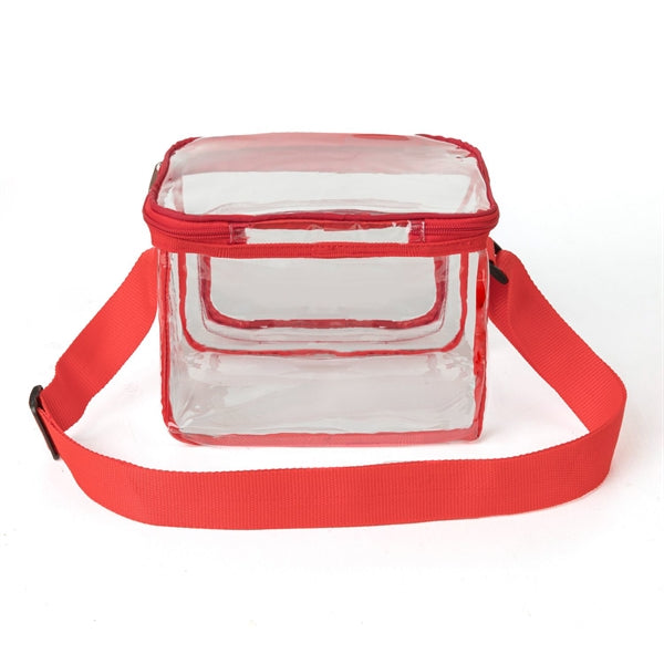 Large Stadium Clear PVC Lunch Bag w/ Front Zipper Pocket