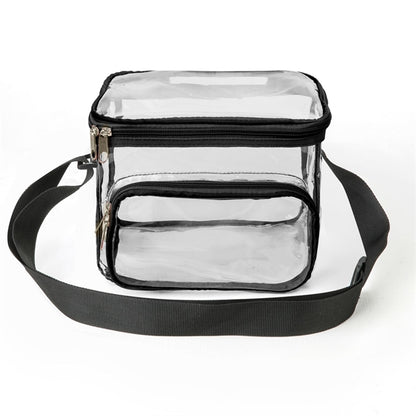 Large Stadium Clear PVC Lunch Bag w/ Front Zipper Pocket