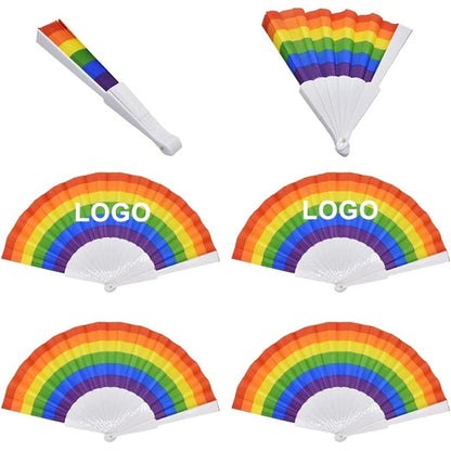 Pride Rainbow Plastic Folding Fan