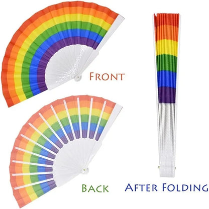 Pride Rainbow Plastic Folding Fan