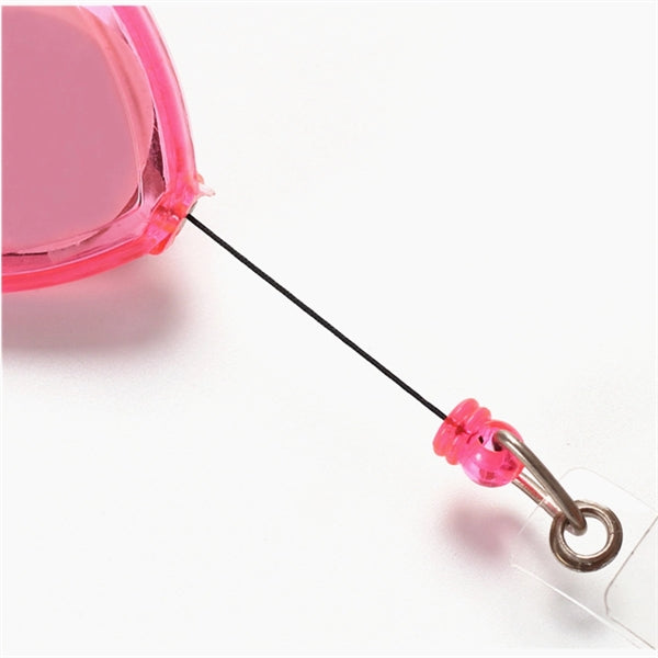 Heart Shaped Retractable Epoxy Dome Badge Reel