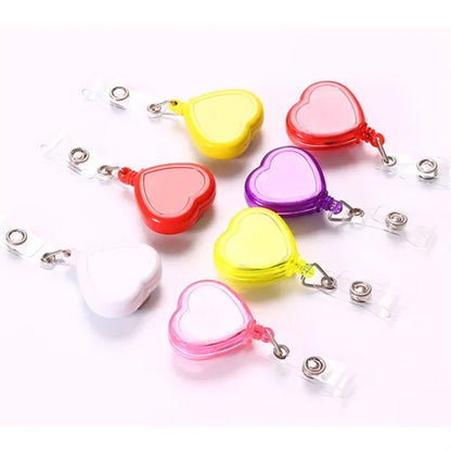 Heart Shaped Retractable Epoxy Dome Badge Reel