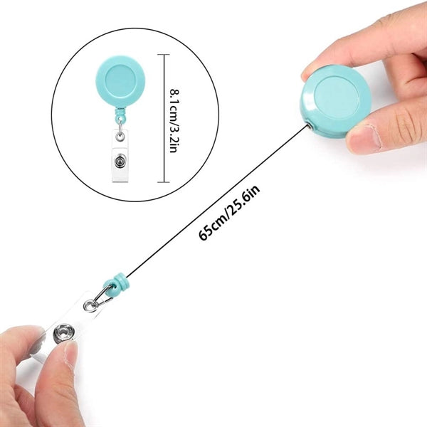 Round Retractable Badge Reel Holder