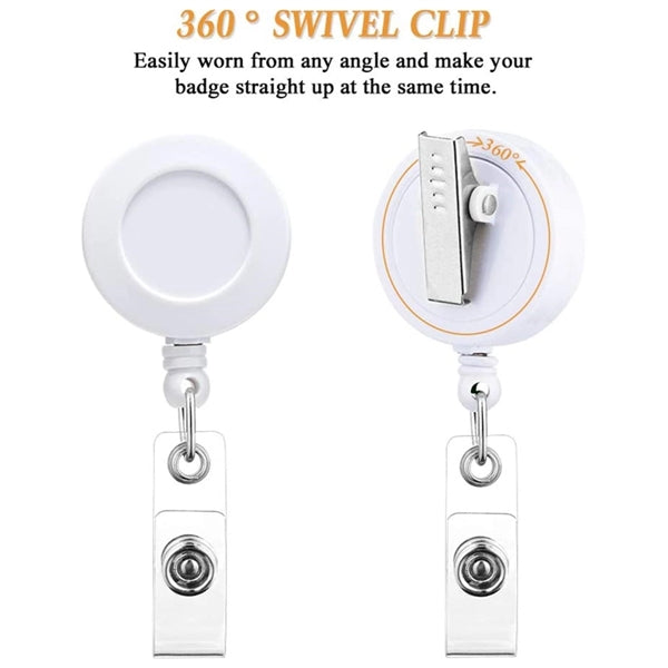 Round Retractable Badge Reel Holder