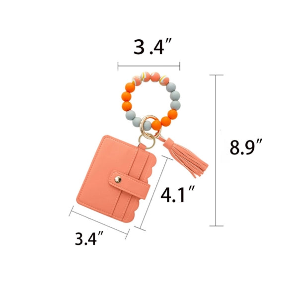 Silicone Bead Bracelet Keychain Pendant