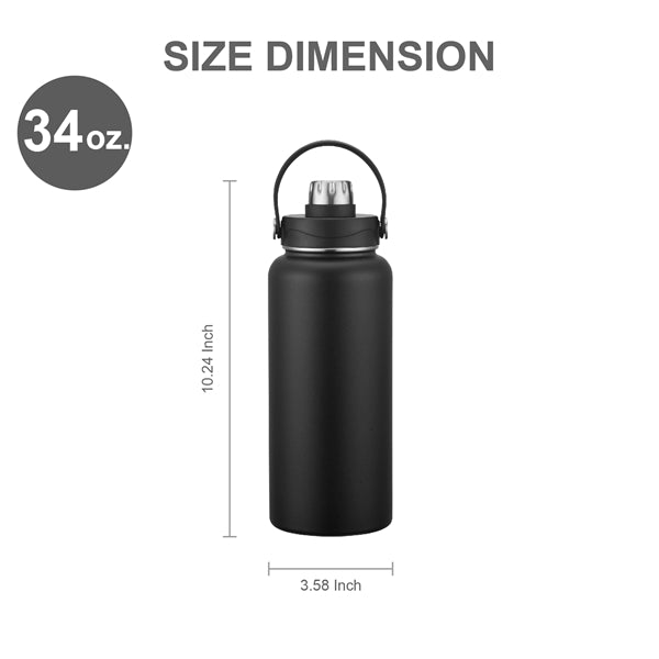 34 oz. Stainless Insulation Leak-Proof Bottle w/ Lid &Handle