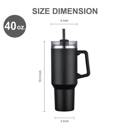 40oz. Travel Stainless Vacuum Insulated mug w/ handle