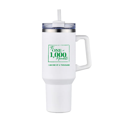 40oz. Travel Stainless Vacuum Insulated mug w/ handle